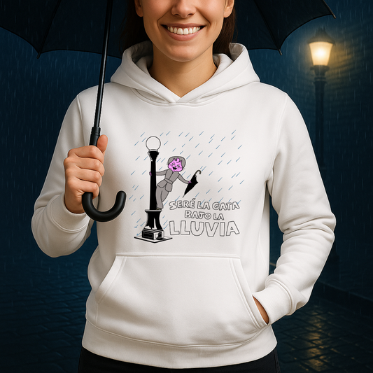 Gata bajo la lluvia HOODIE