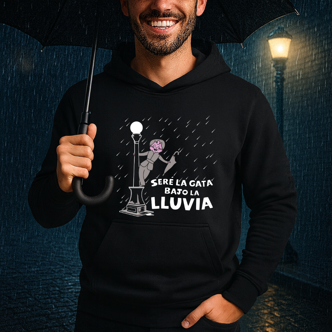 Gata bajo la lluvia HOODIE