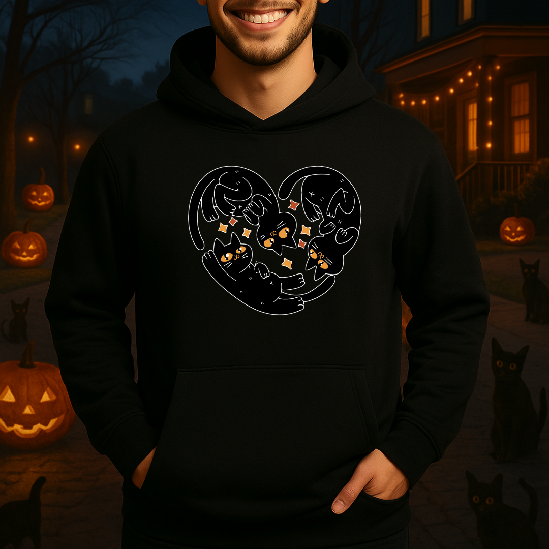 Corazón Gatos HOODIE