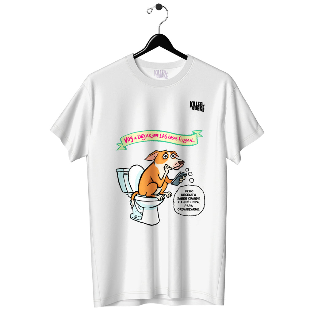 Playera UNISEX Perrito Filosófico Dejar Fluir